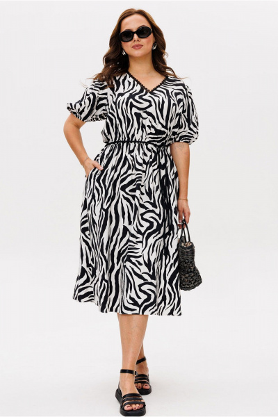 Платье Mislana 1774 черно-белый - фото 7