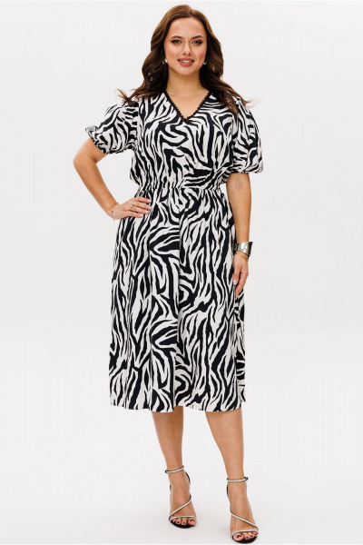 Платье Mislana 1774 черно-белый - фото 5