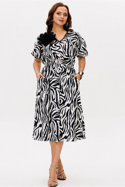 Платье Mislana 1774 черно-белый - фото 3