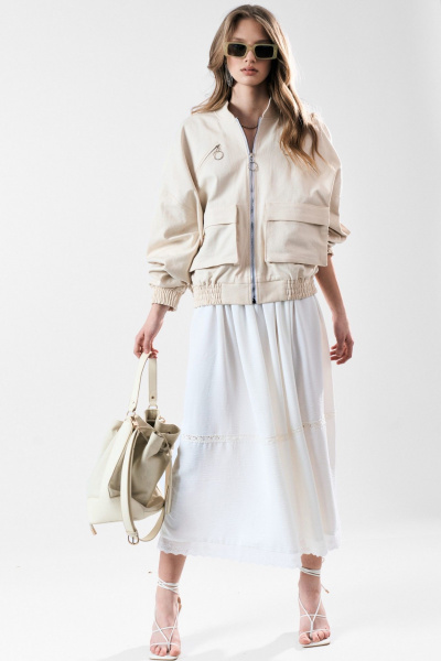 Бомбер MilMil 1197 кремовый - фото 15