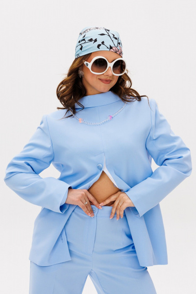 Брюки, жакет Mubliz 190 голубой - фото 13