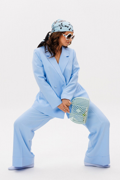 Брюки, жакет Mubliz 190 голубой - фото 12