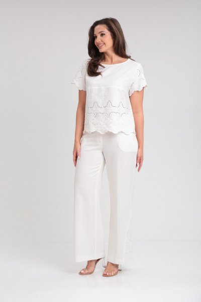 Блуза, брюки ZigzagStyle 563 белый - фото 4