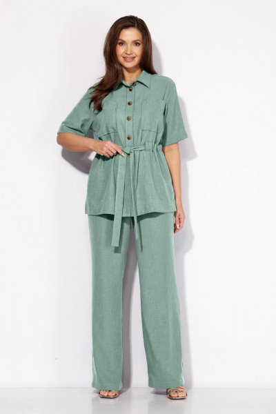 Блуза, брюки Ольга Стиль Л-222 мята - фото 2