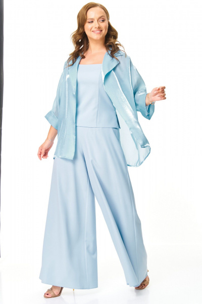 Брюки, топ, туника T&N 7622 голубой_топаз - фото 8