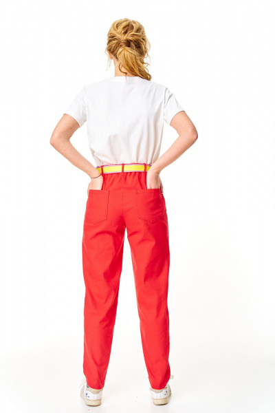 Брюки, ремень, футболка T&N 7641 белый+красный_коралл - фото 6