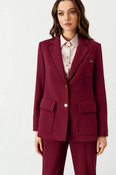 Жакет Nelva 1804 винный - фото 4