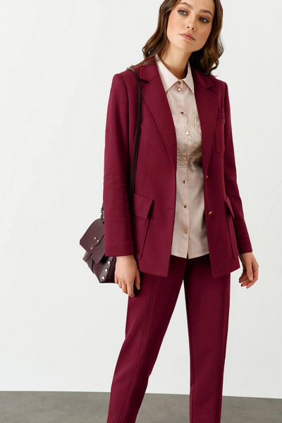 Жакет Nelva 1804 винный - фото 3