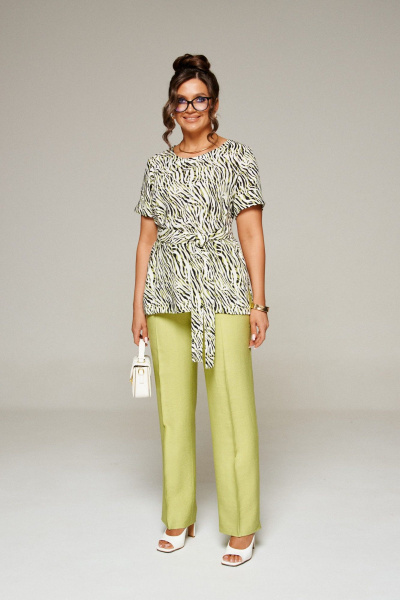 Блуза, брюки Beautiful&Free 6321 салатовый - фото 2