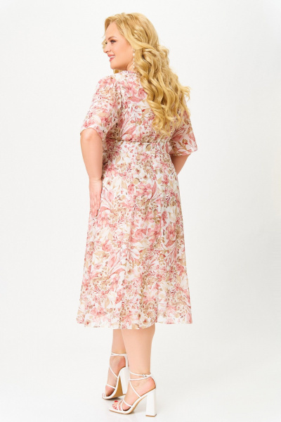 Платье Swallow 827.1 бежево-розовые_цветы - фото 8