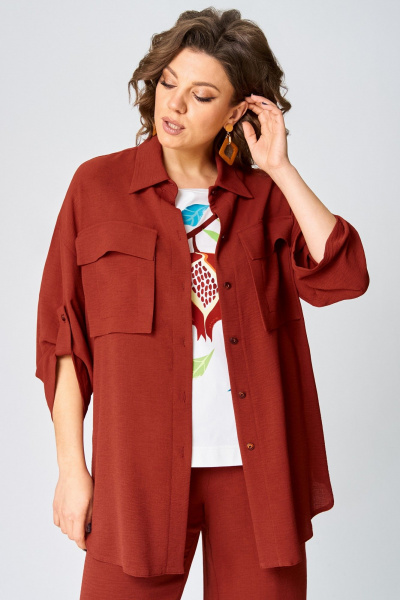 Блуза, брюки EMWE 105 терракотовый - фото 5