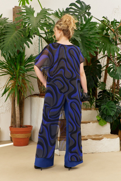Брюки, туника Anastasia 1100.1 принт/синий - фото 9