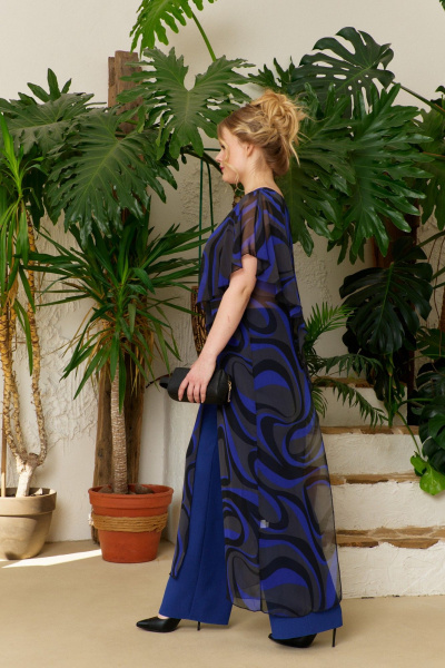 Брюки, туника Anastasia 1100.1 принт/синий - фото 8