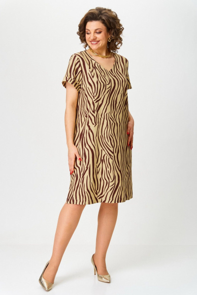 Платье БелЭльСтиль 871-3 19 22 бежевый - фото 4