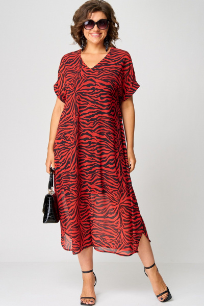 Платье EVA GRANT 7116 красный - фото 1