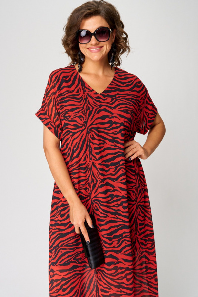 Платье EVA GRANT 7116 красный - фото 7