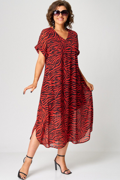 Платье EVA GRANT 7116 красный - фото 2