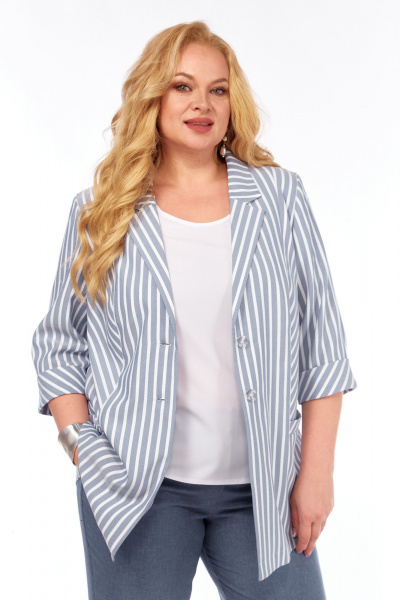 Блуза, брюки, жакет Tensi 374 джинсовый - фото 5