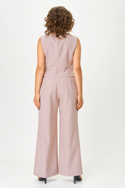 Брюки, жакет, топ ANASTASIA MAK 1123 пудра+молочный - фото 8