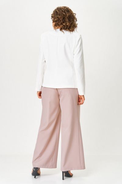 Брюки, жакет, топ ANASTASIA MAK 1123 пудра+молочный - фото 4