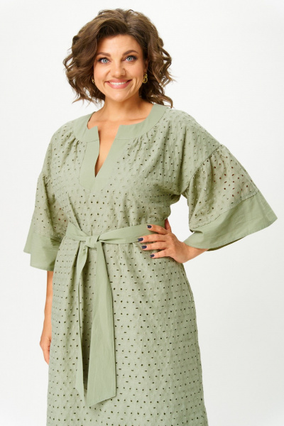 Платье ANASTASIA MAK 1255-А олива - фото 5