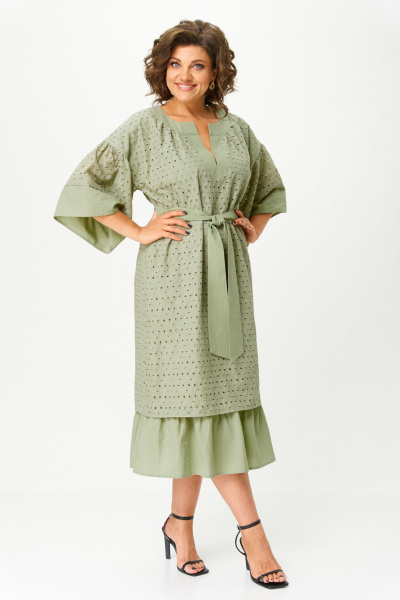 Платье ANASTASIA MAK 1255-А олива - фото 3