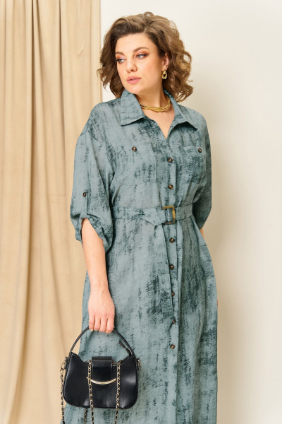 Платье VOLNA 1408 серо-мятный - фото 3