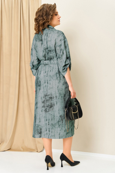 Платье VOLNA 1408 серо-мятный - фото 4