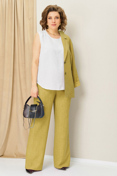 Блуза, брюки, жакет VOLNA 1407 горчично-желтый - фото 5