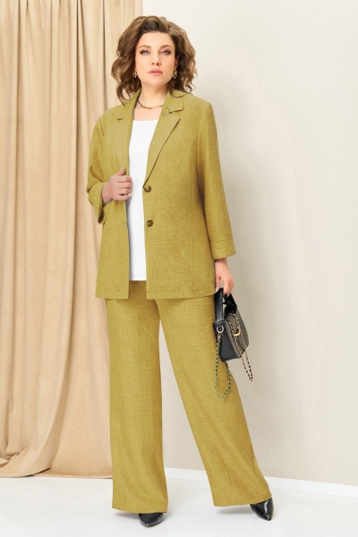 Блуза, брюки, жакет VOLNA 1407 горчично-желтый - фото 3