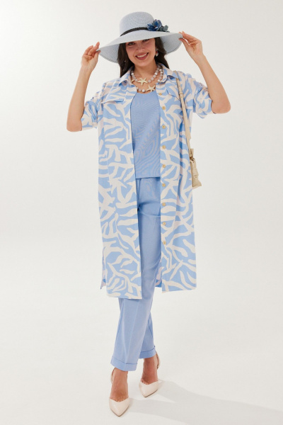 Блуза, брюки, топ Твой имидж 2146 голубой - фото 4