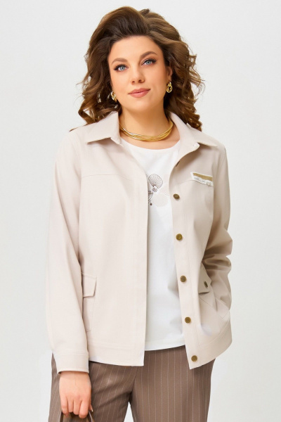 Бомбер Fita 20651 бежевый - фото 7
