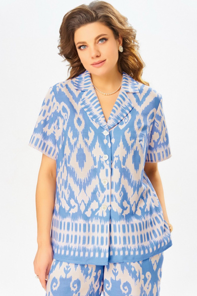 Блуза, брюки Fita 3061 бежево-голубой - фото 8