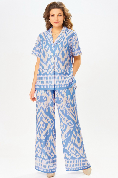 Блуза, брюки Fita 3061 бежево-голубой - фото 5