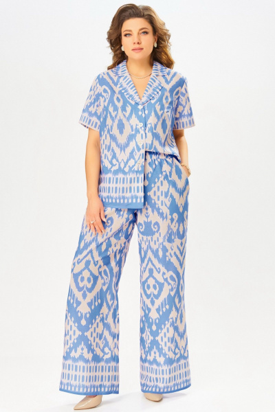 Блуза, брюки Fita 3061 бежево-голубой - фото 3