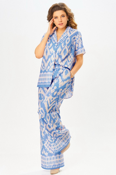 Блуза, брюки Fita 3061 бежево-голубой - фото 2