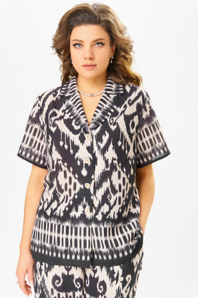 Блуза, брюки Fita 3062 черно-бежевый - фото 7