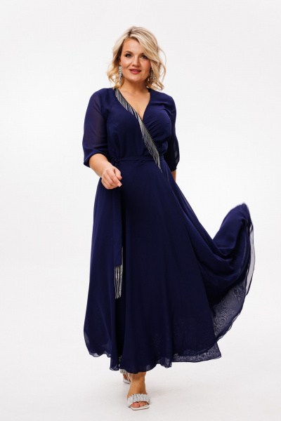 Платье Anastasia 1113 темно-синий - фото 8