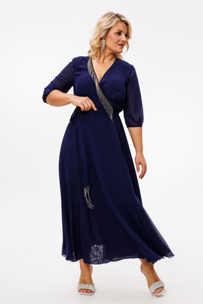 Платье Anastasia 1113 темно-синий - фото 7