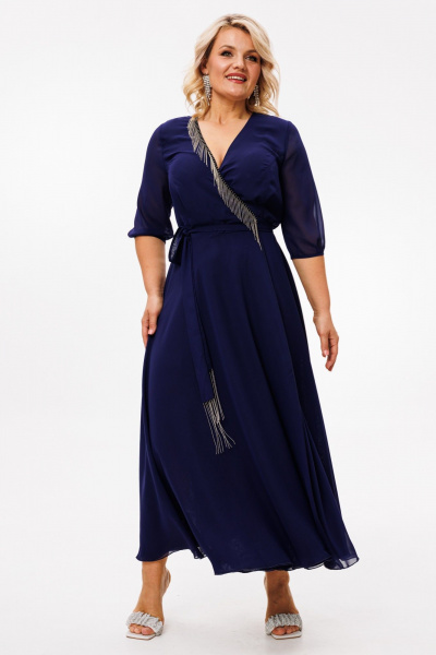 Платье Anastasia 1113 темно-синий - фото 4