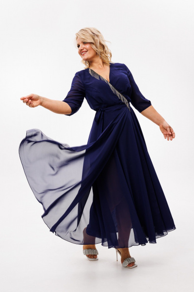 Платье Anastasia 1113 темно-синий - фото 3