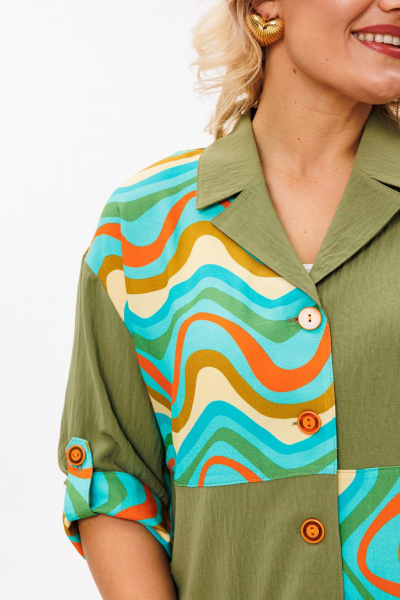 Блуза, брюки Anastasia 1214 олива - фото 14