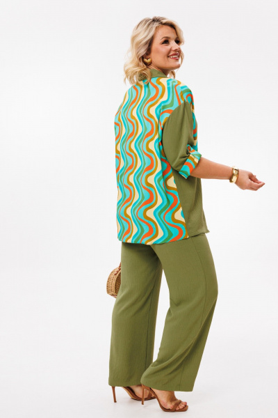 Блуза, брюки Anastasia 1214 олива - фото 8