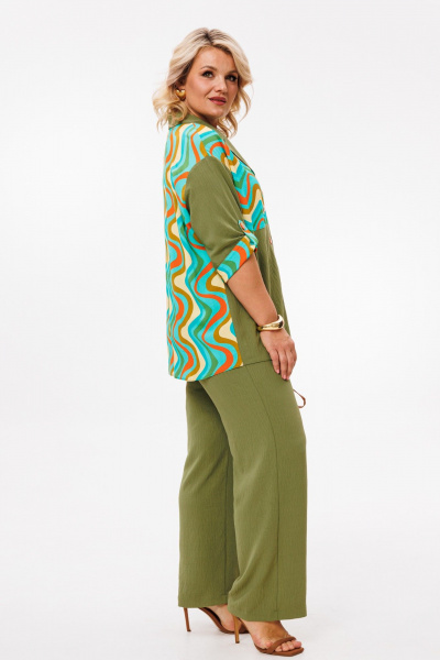 Блуза, брюки Anastasia 1214 олива - фото 7