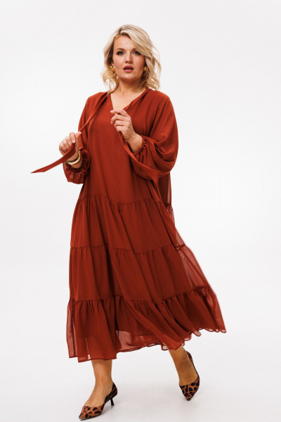 Платье Anastasia 1227 терракот - фото 7