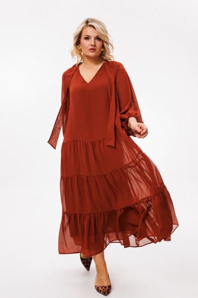 Платье Anastasia 1227 терракот - фото 6