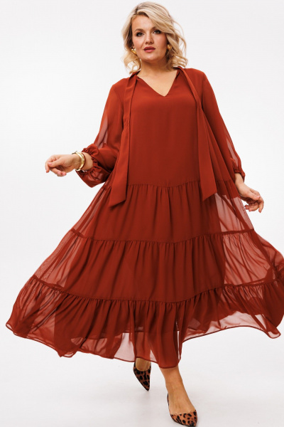 Платье Anastasia 1227 терракот - фото 5