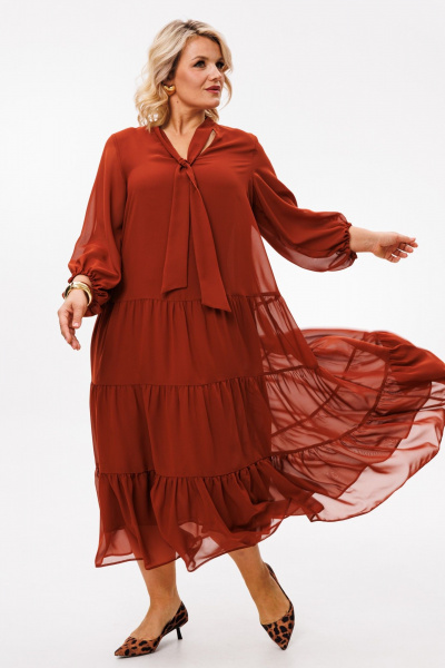 Платье Anastasia 1227 терракот - фото 4