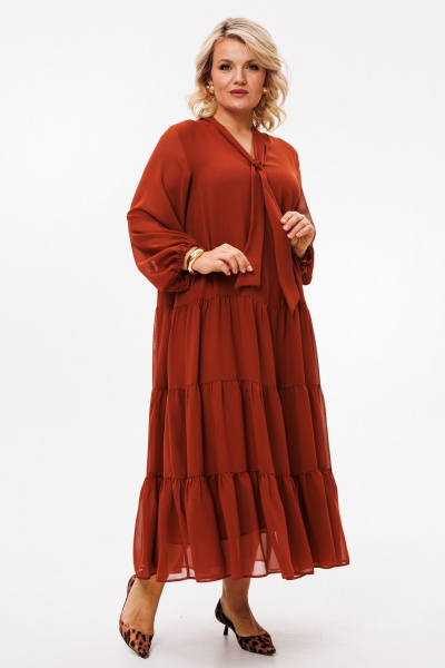 Платье Anastasia 1227 терракот - фото 2