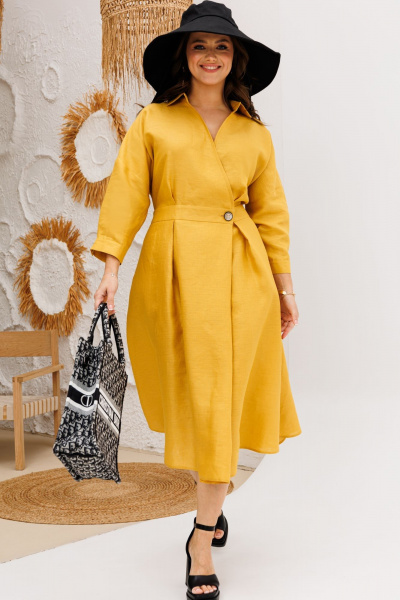 Платье Anastasia 1229 горчица - фото 6